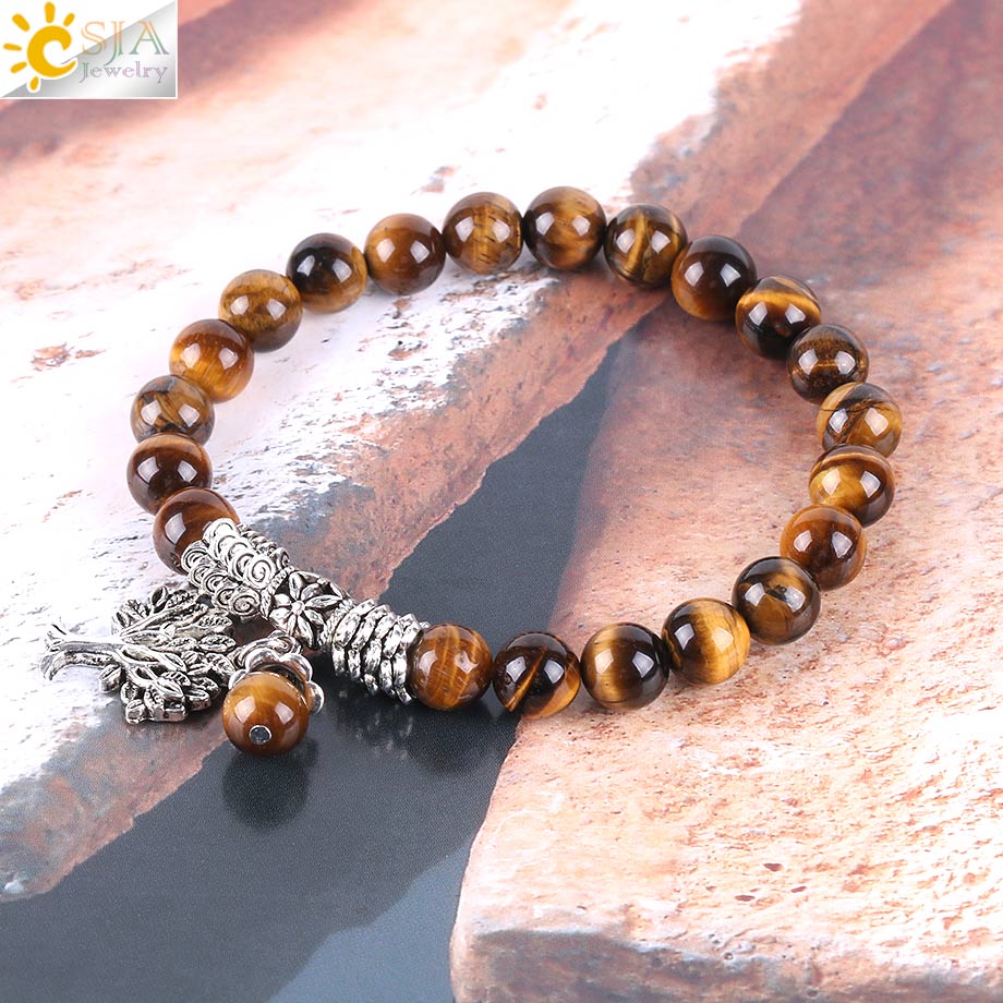 CSJA Natural Tiger Eye Lucky G - огляд і ціна Yoga Fitness Tracker