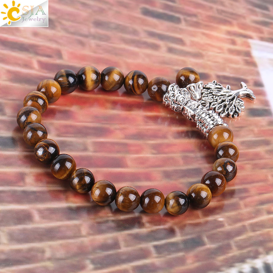 CSJA Natural Tiger Eye Lucky G - огляд і ціна Yoga Fitness Tracker